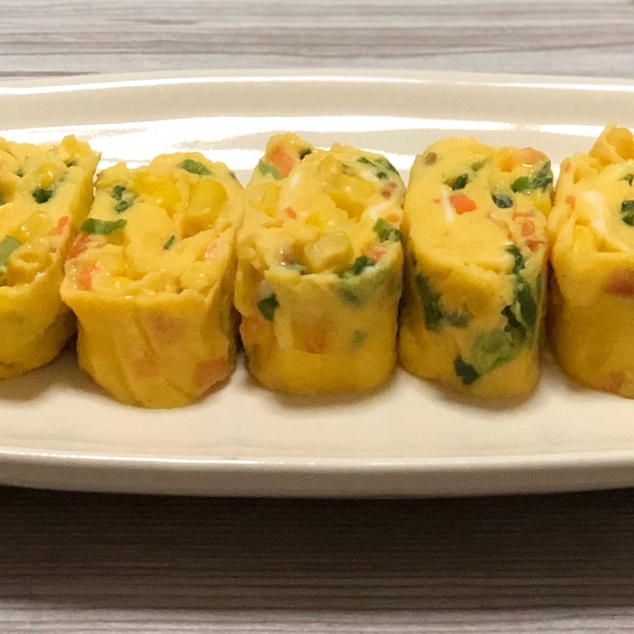 コーンとねぎと人参のたまご焼き レシピ 作り方 By まかろん 楽天レシピ